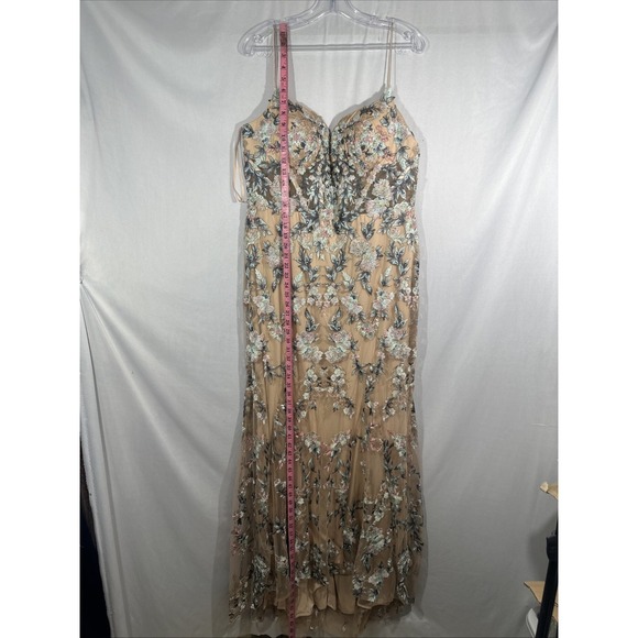 NWT $798 Mac Duggal [ 14 ] 79313 Embroidered Spaghetti Strap Trumpet Gown #J1687 - Picture 7 of 14